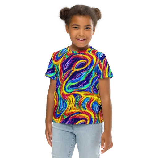 Lemon Comet Garden on a Kids Crew Neck T-Shirt