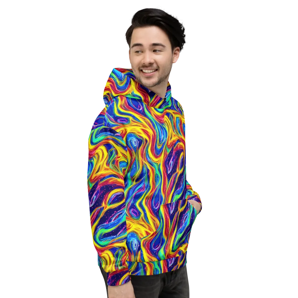 Lemon Comet Garden on Hoodie — Right