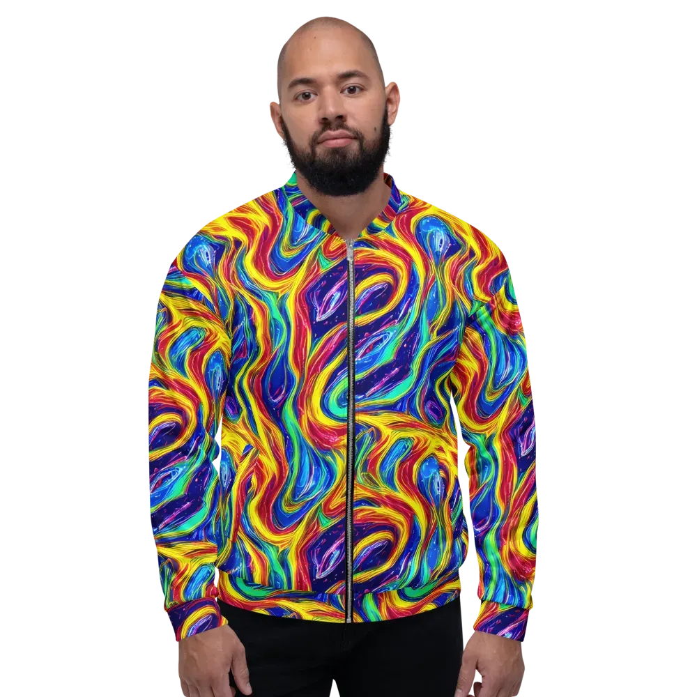 Lemon Comet Garden on Bomber Jacket — Front