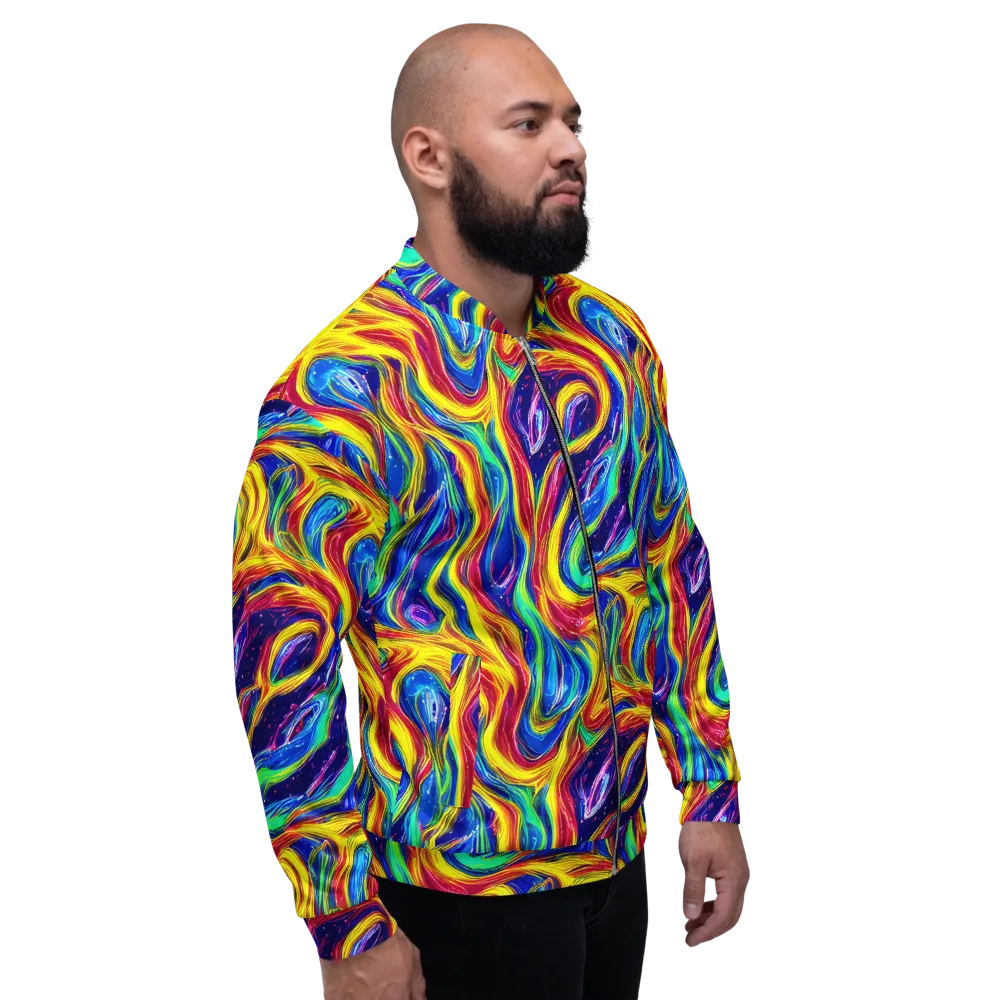 Lemon Comet Garden on Bomber Jacket — Right