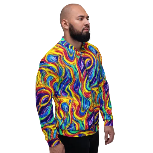 Lemon Comet Garden on a Bomber Jacket