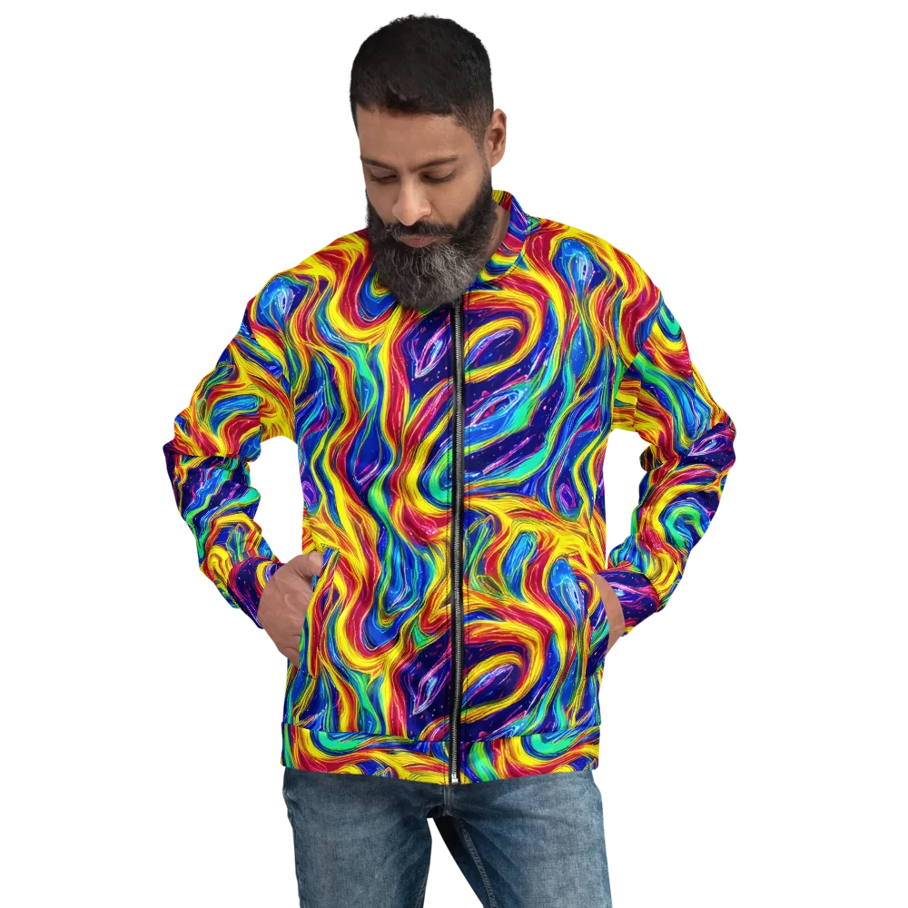 Lemon Comet Garden on Bomber Jacket — Front