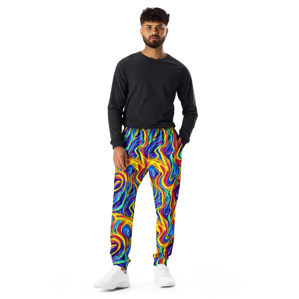 Lemon Comet Garden on Men's Joggers — Front