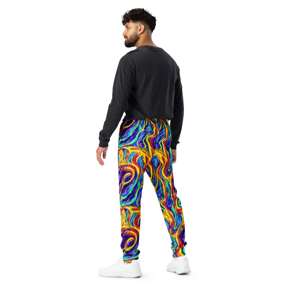 Lemon Comet Garden on Men's Joggers — Back