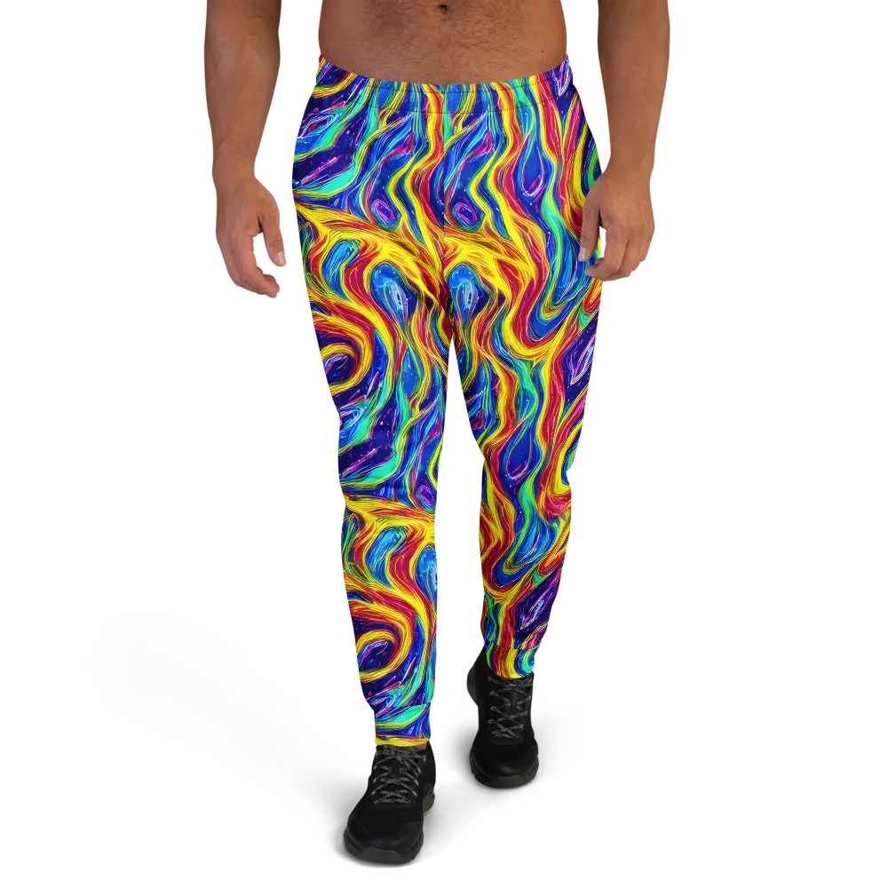 Lemon Comet Garden on Men's Joggers — Front