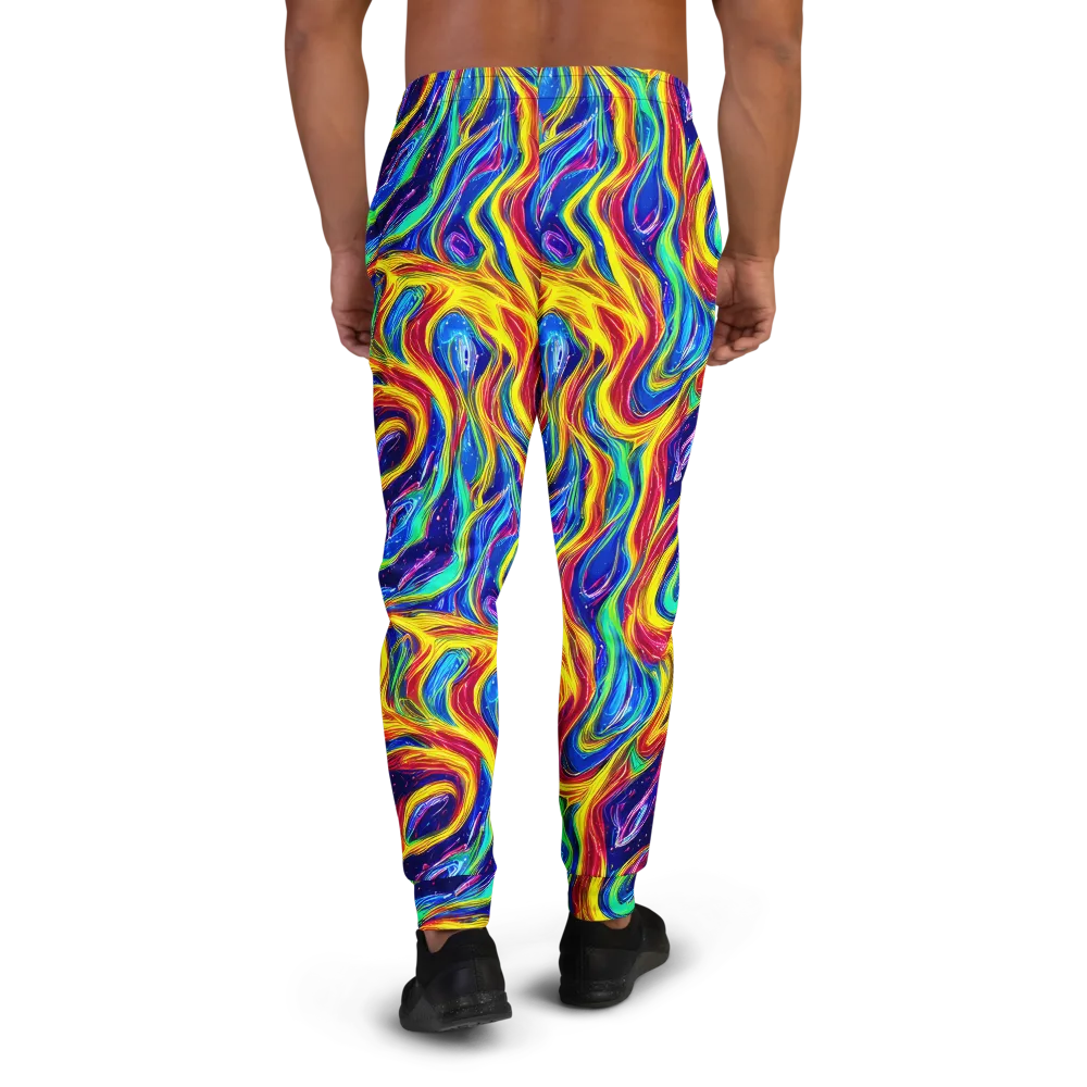 Lemon Comet Garden on Men's Joggers — Back