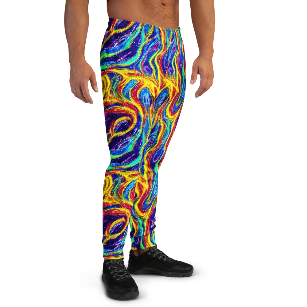 Lemon Comet Garden on Men's Joggers — Right