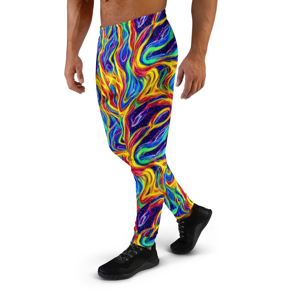 Lemon Comet Garden on Men's Joggers — Left