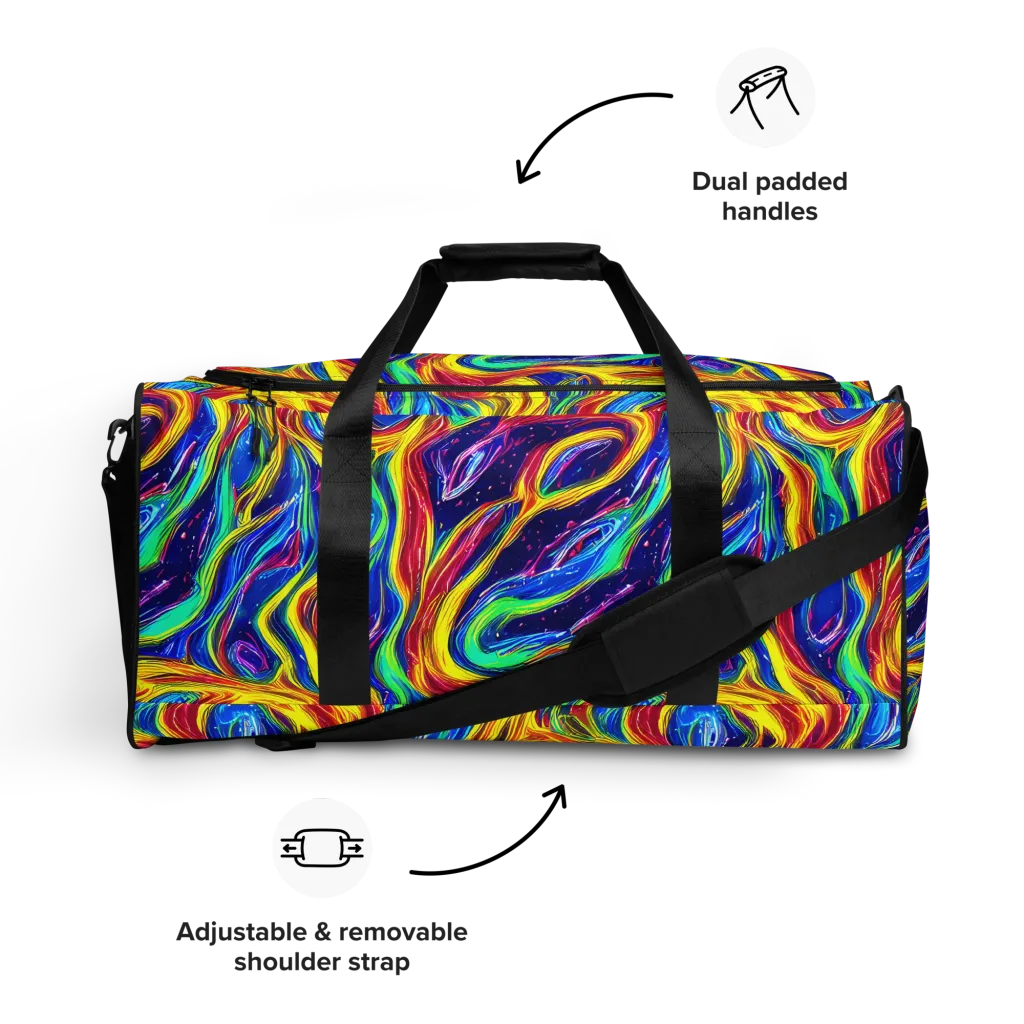 Lemon Comet Garden on Duffle Bag — Front