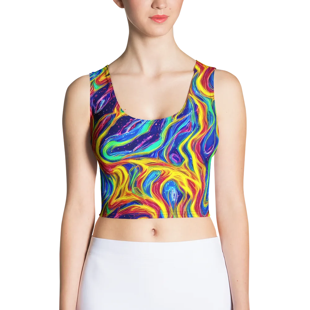 Lemon Comet Garden on Crop Top — Front