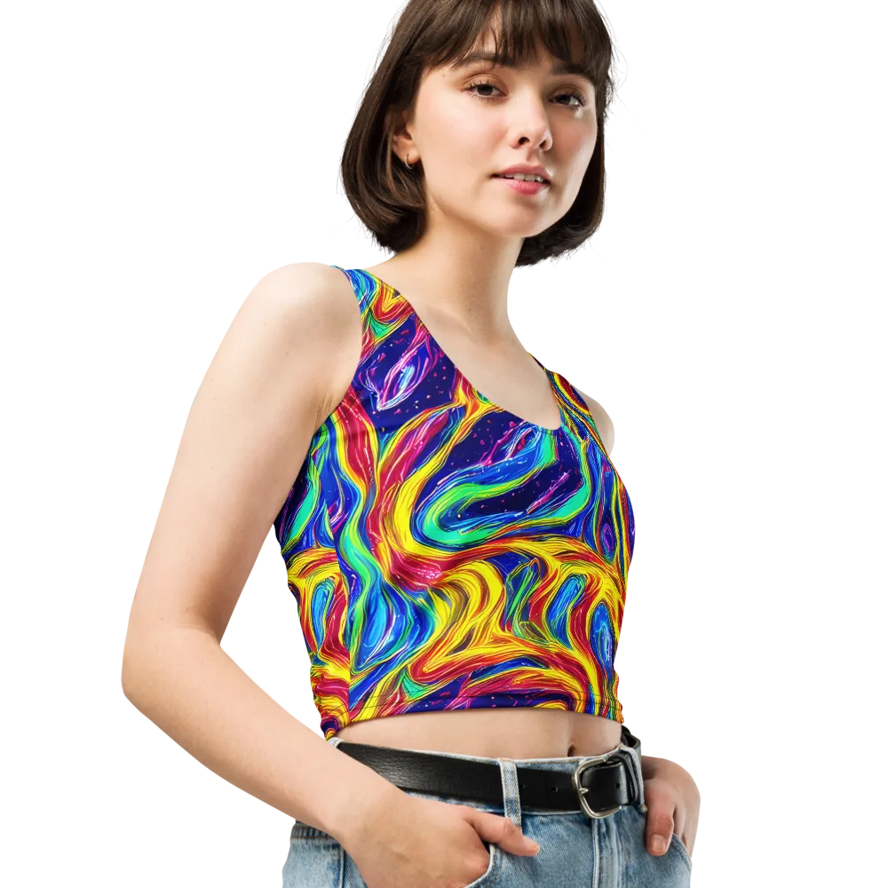 Lemon Comet Garden on Crop Top — Right Front