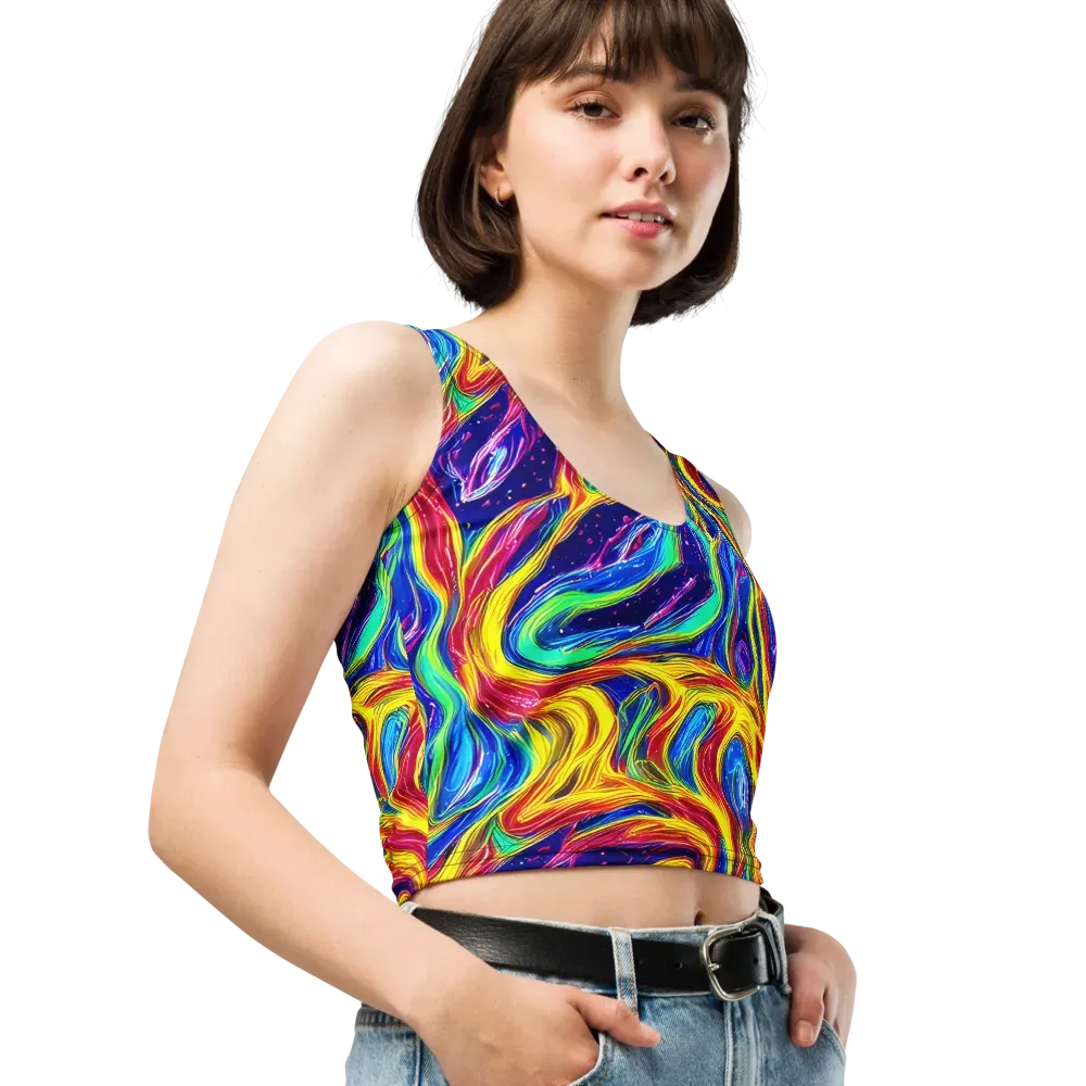 Lemon Comet Garden on Crop Top — Right Front