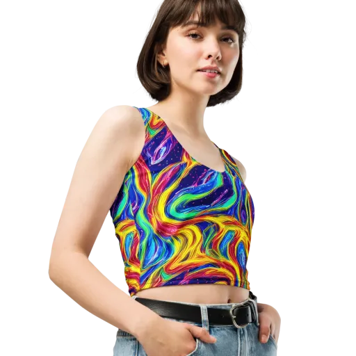 Lemon Comet Garden on a Crop Top