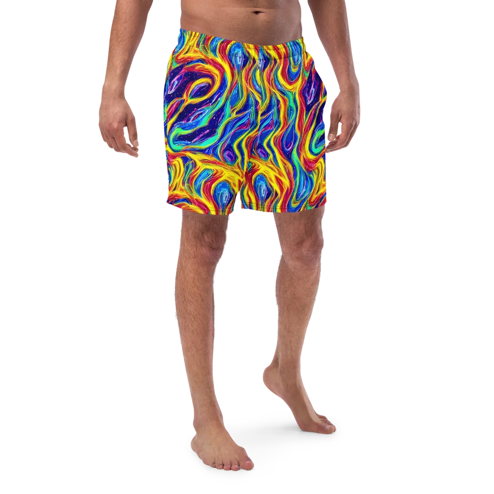 Lemon Comet Garden on Swim Trunks — Front