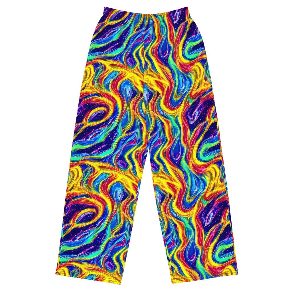 Lemon Comet Garden on Wide-Leg Pants — Front