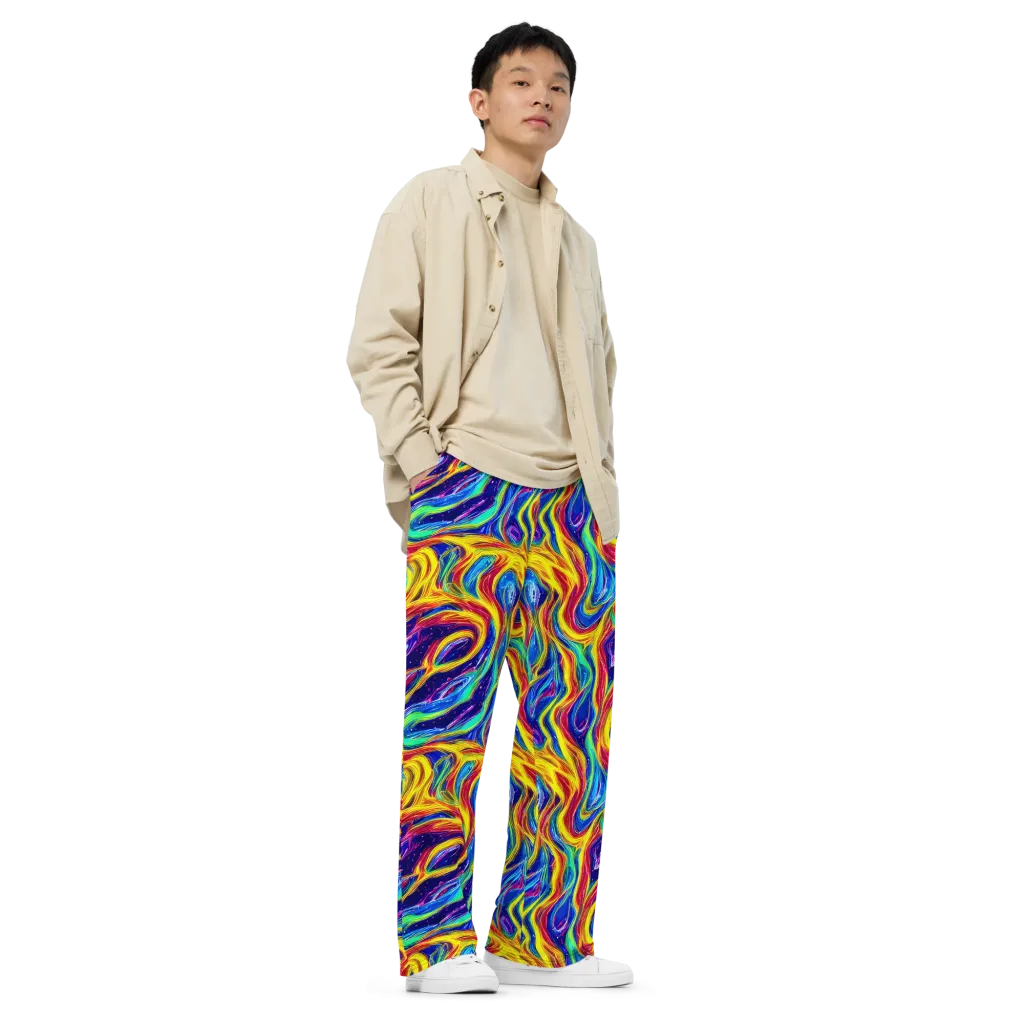 Lemon Comet Garden on Wide-Leg Pants — Right Front