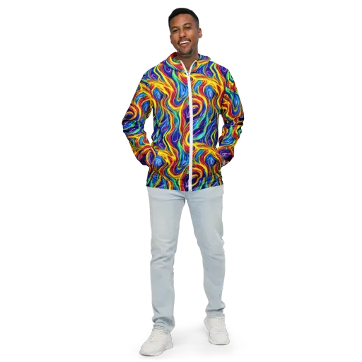 Lemon Comet Garden on a Men's Windbreaker