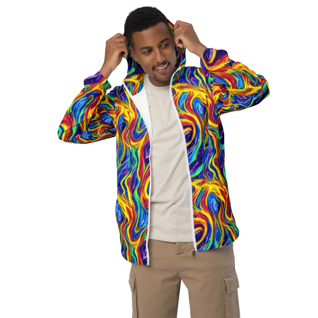 Lemon Comet Garden on Men's Windbreaker — Front
