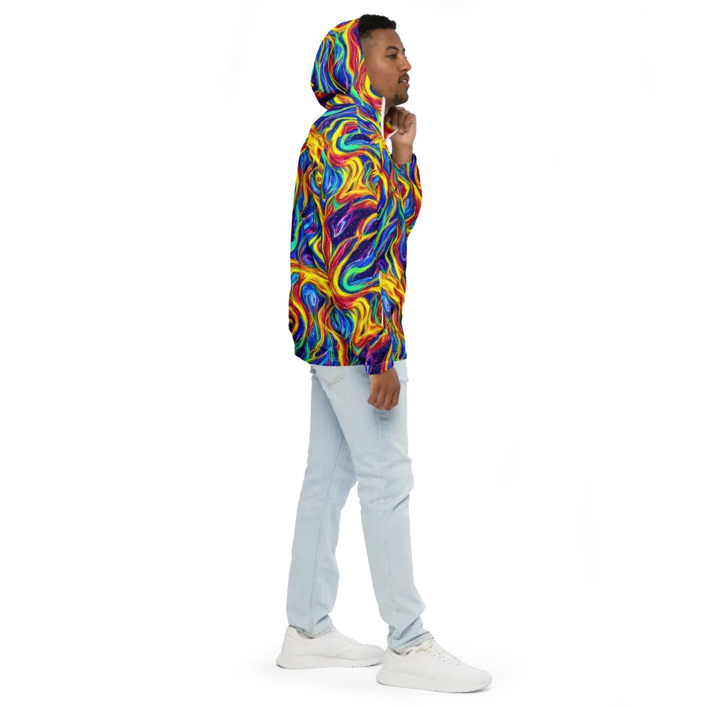 Lemon Comet Garden on Men's Windbreaker — Right