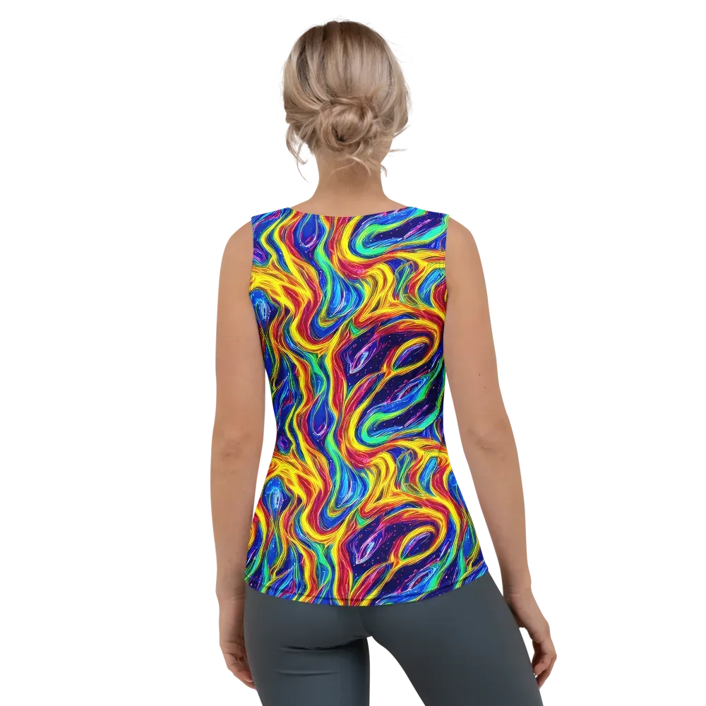 Lemon Comet Garden on Women's Tank Top — Back