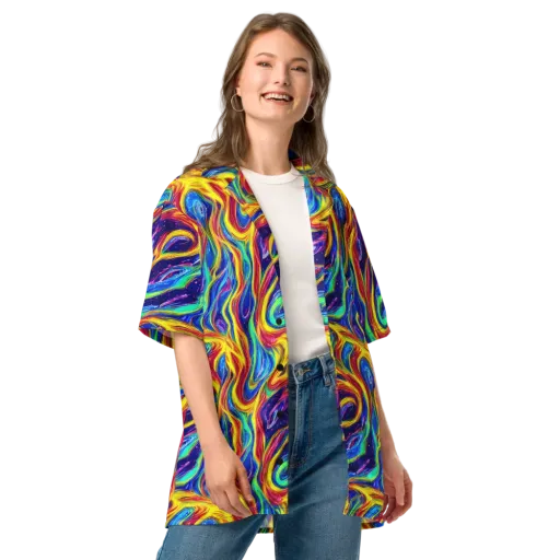 Lemon Comet Garden on a Button Shirt