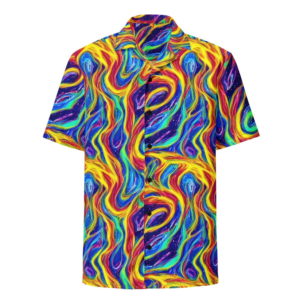 Lemon Comet Garden on Button Shirt — Front