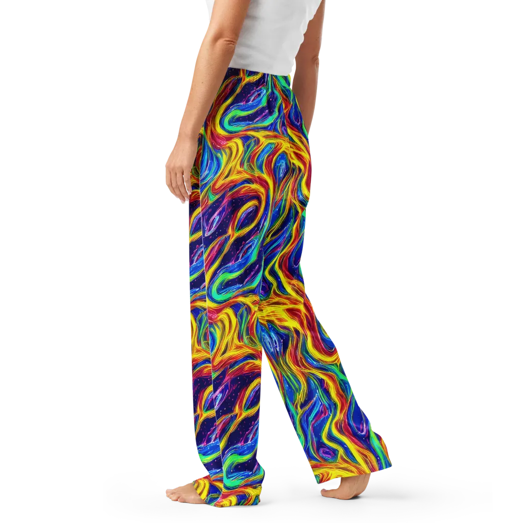 Lemon Comet Garden on Women's Pajama Pants — Left