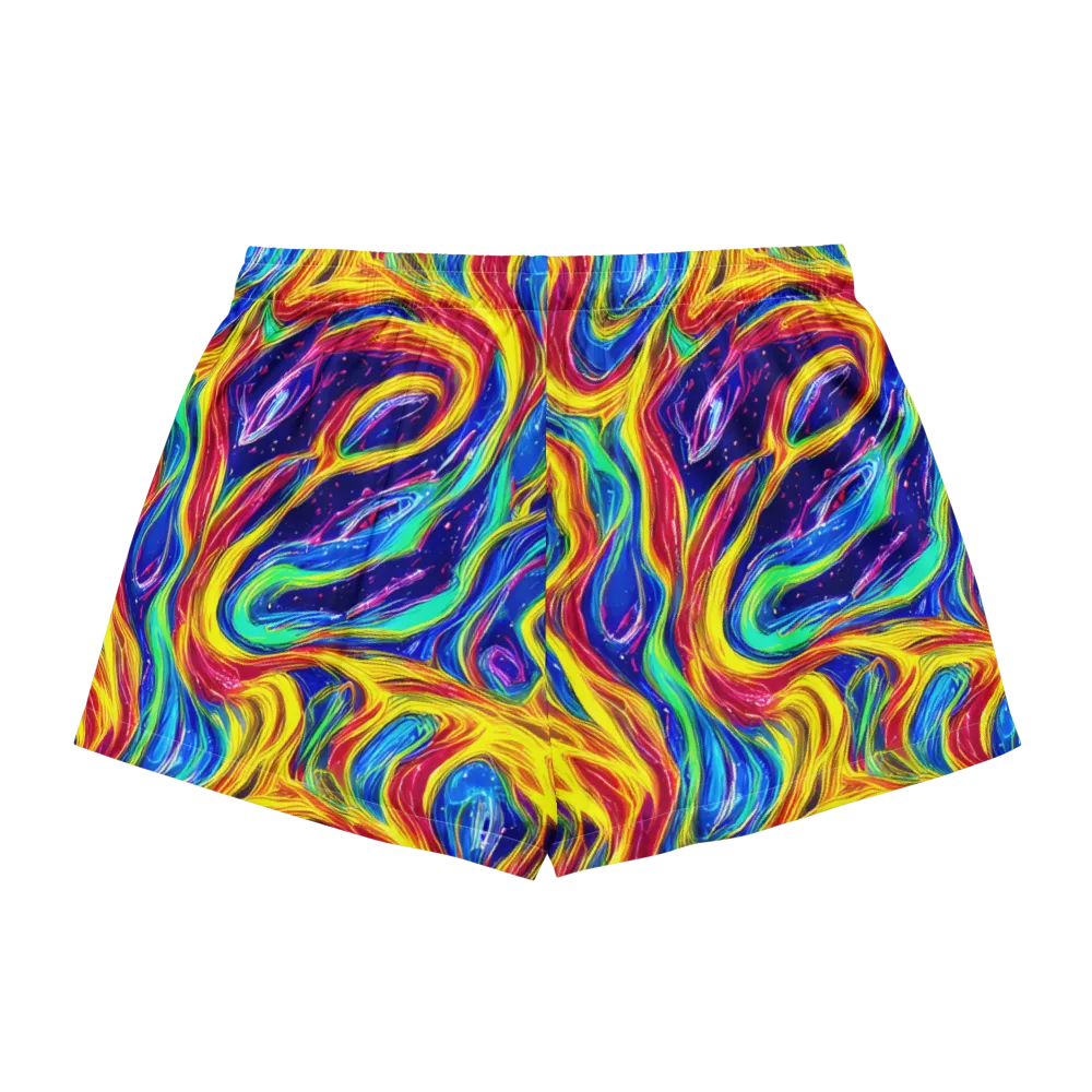 Lemon Comet Garden on Women's Pajama Shorts — Back