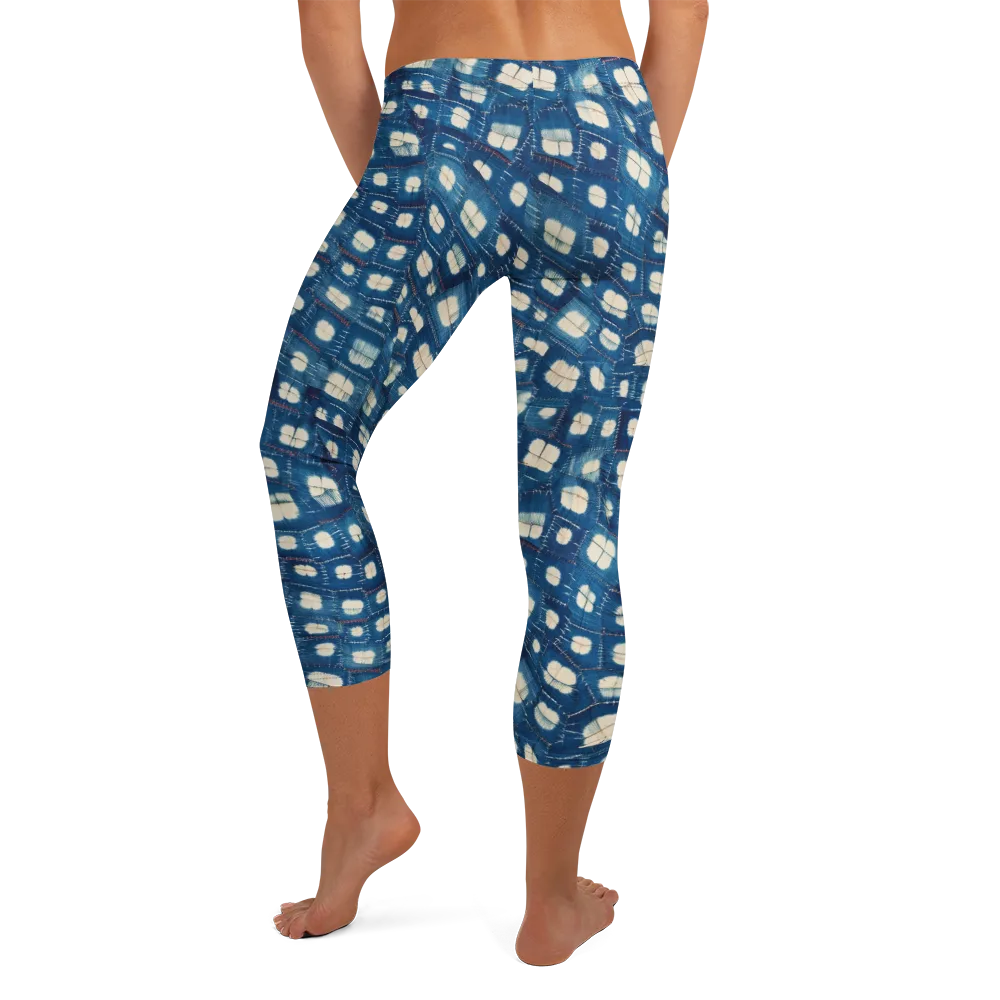 Shibori Meadow on Capri Leggings — Back