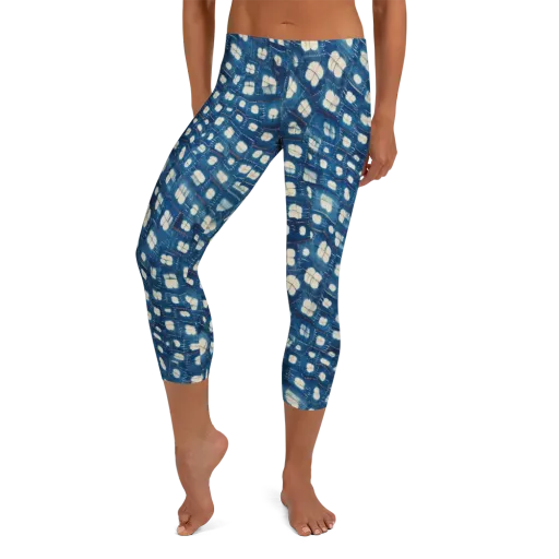 Shibori Meadow on a Capri Leggings