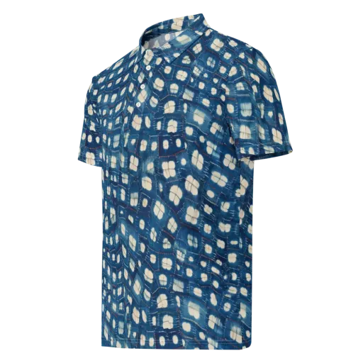 Shibori Meadow on a Men's Slim Fit Polo Shirt