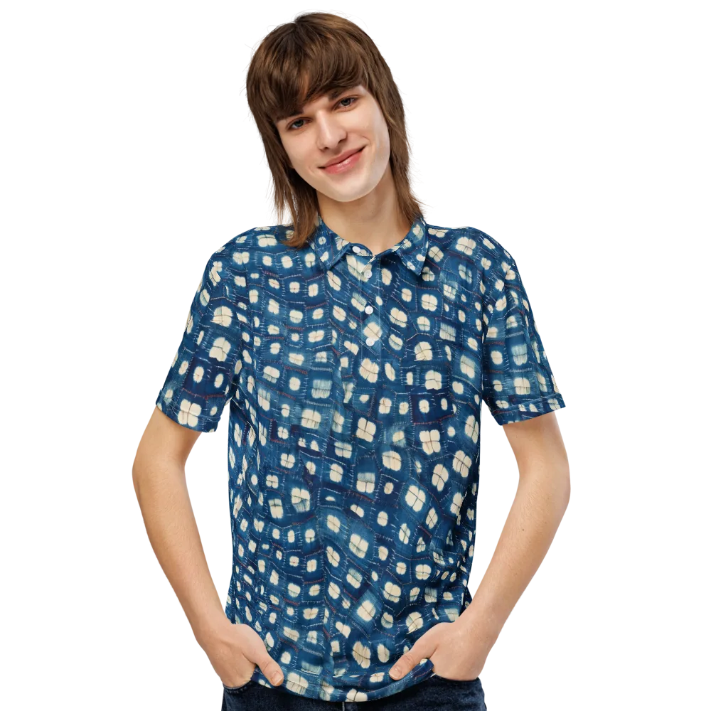 Shibori Meadow on Men's Slim Fit Polo Shirt — Front
