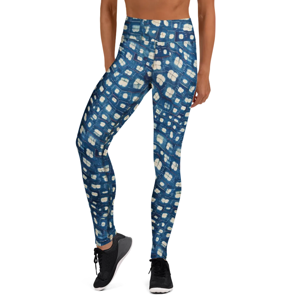 Shibori Meadow on Yoga Leggings — Front