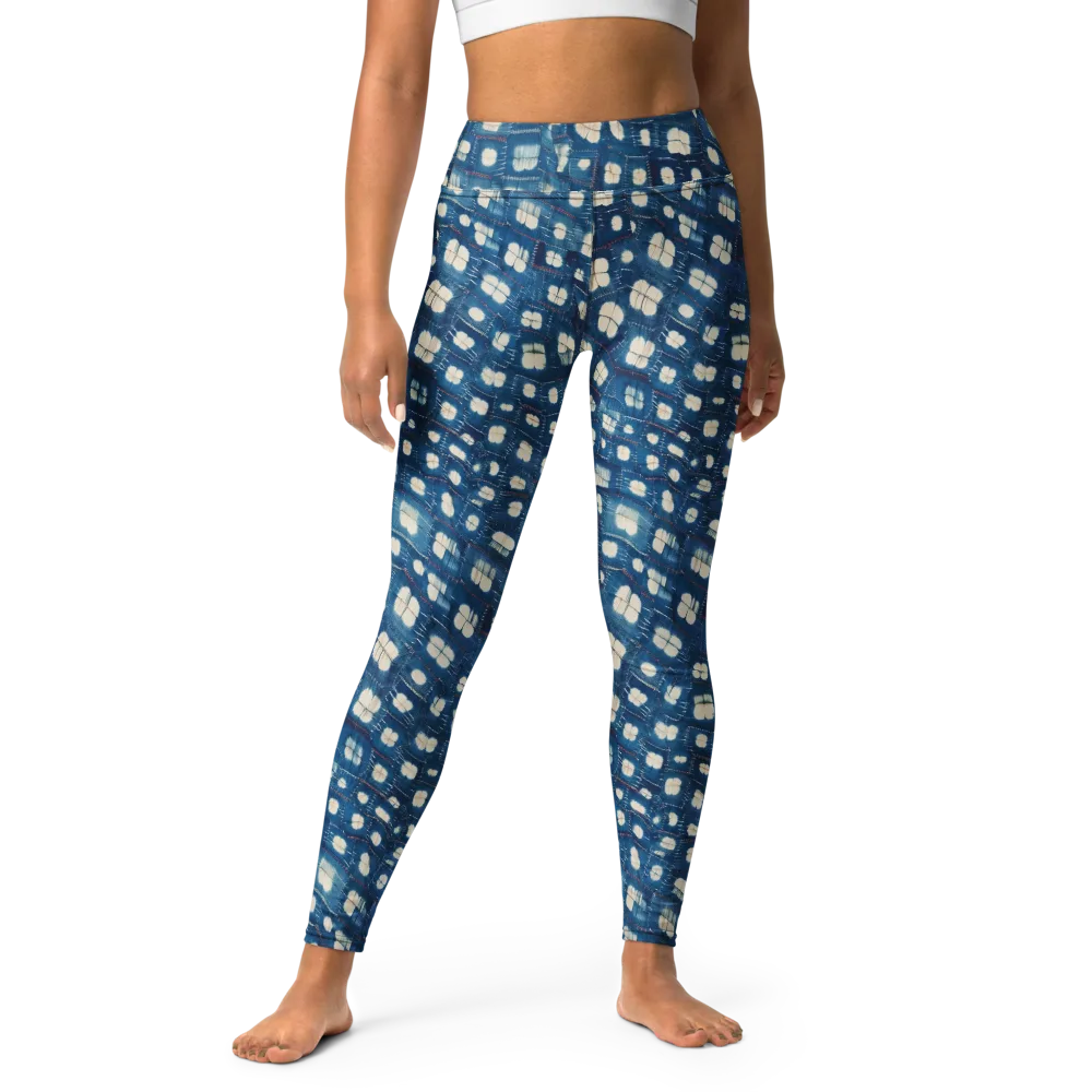 Shibori Meadow on Yoga Leggings — Front