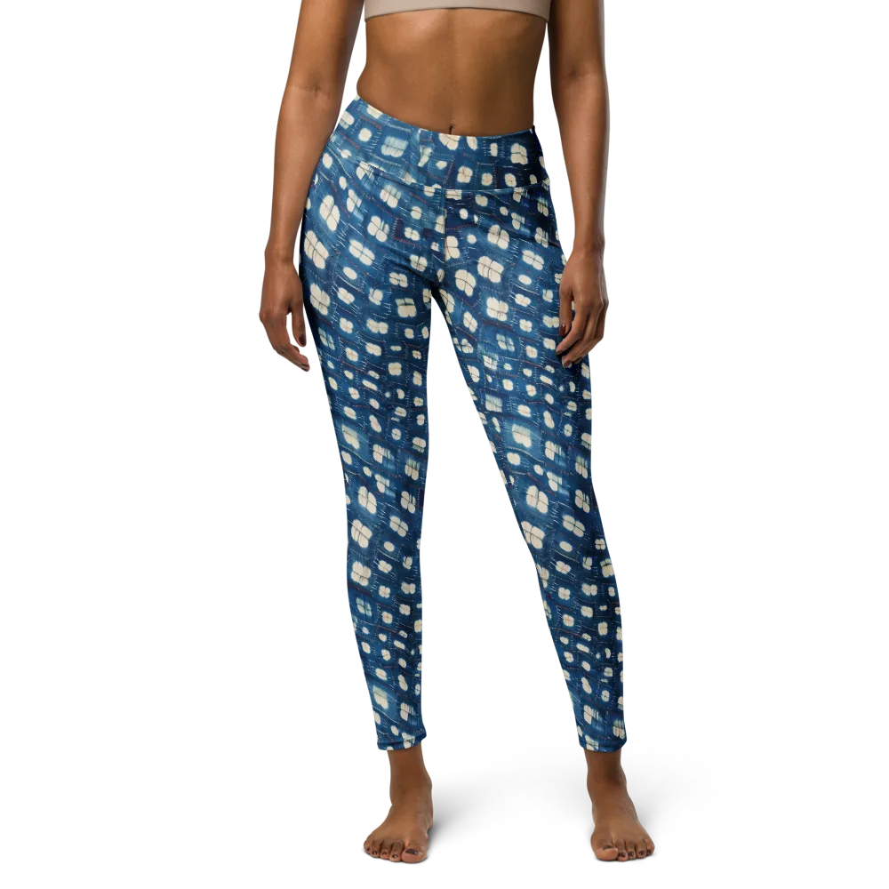 Shibori Meadow on Yoga Leggings — Front