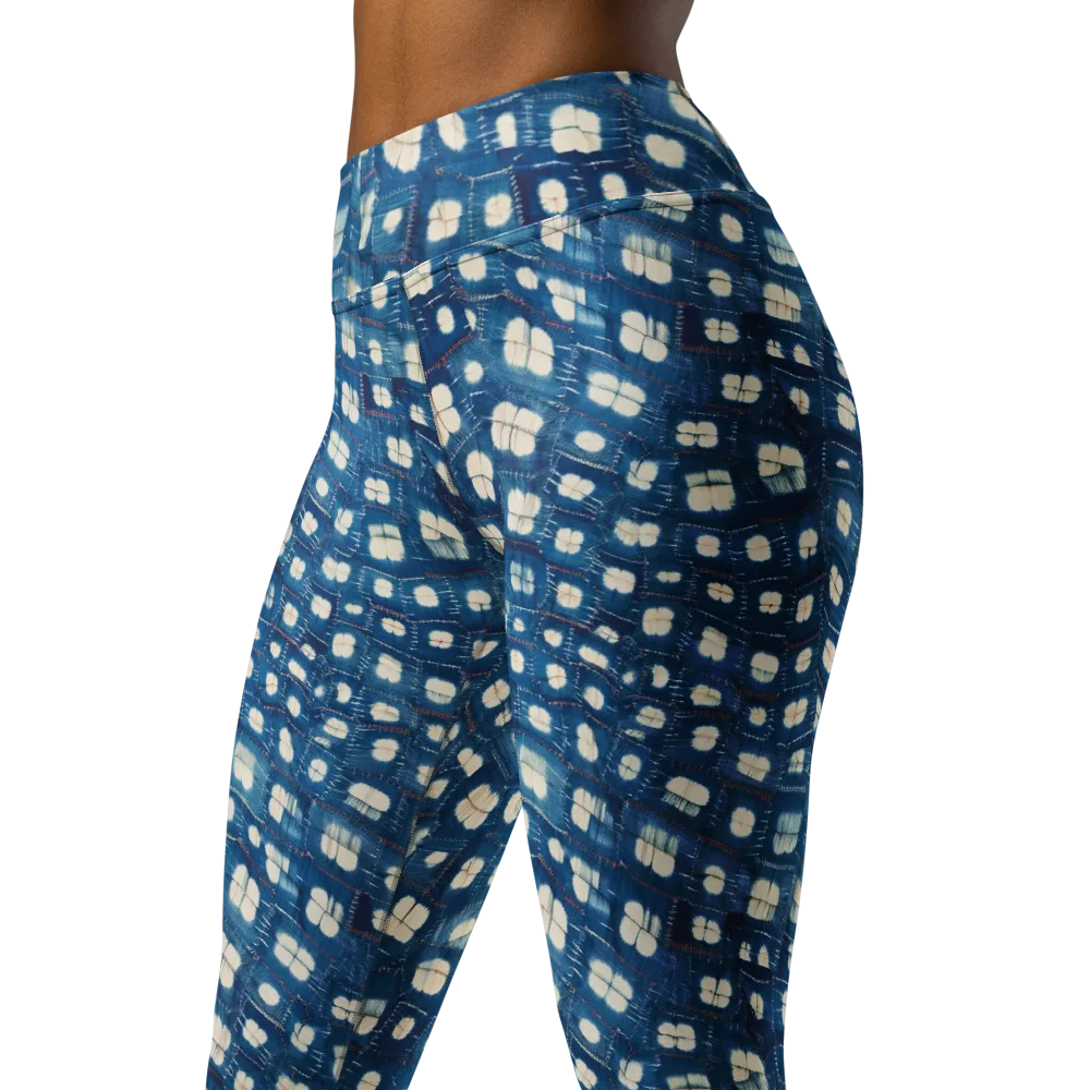Shibori Meadow on Yoga Leggings — Left Front