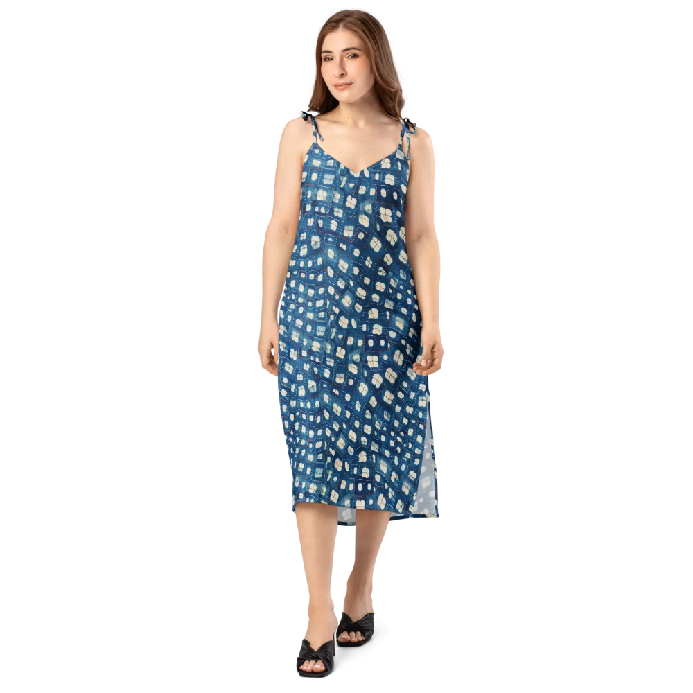 Shibori Meadow on Slip Dress — Front
