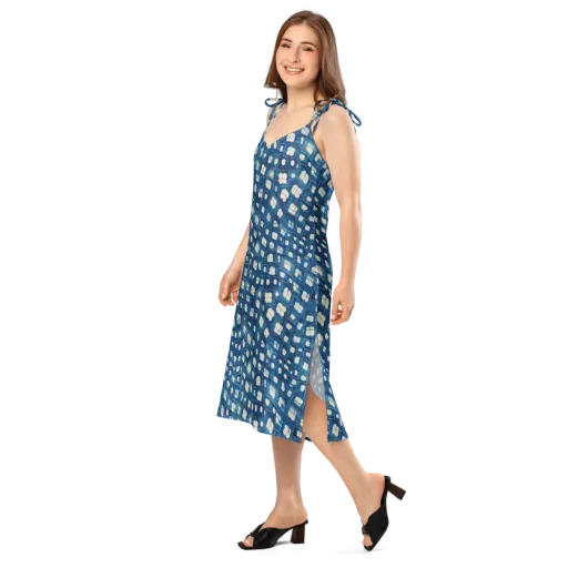 Shibori Meadow on a Slip Dress