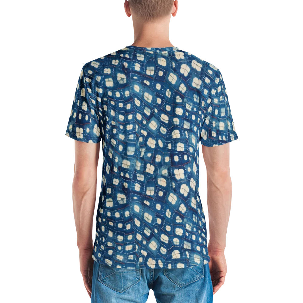 Shibori Meadow on Men's Crew Neck T-Shirt — Back