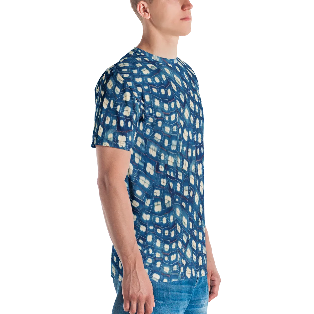 Shibori Meadow on Men's Crew Neck T-Shirt — Right
