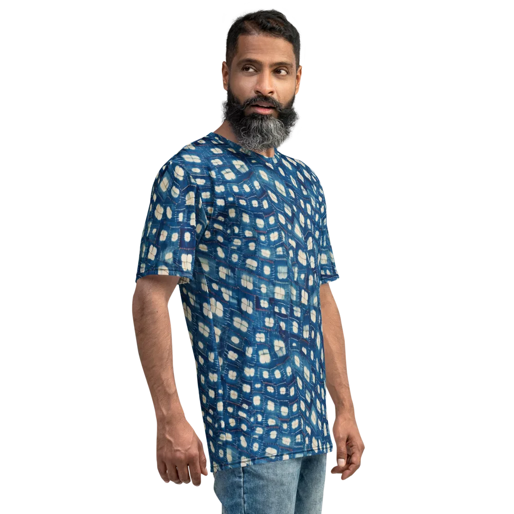 Shibori Meadow on Men's Crew Neck T-Shirt — Right