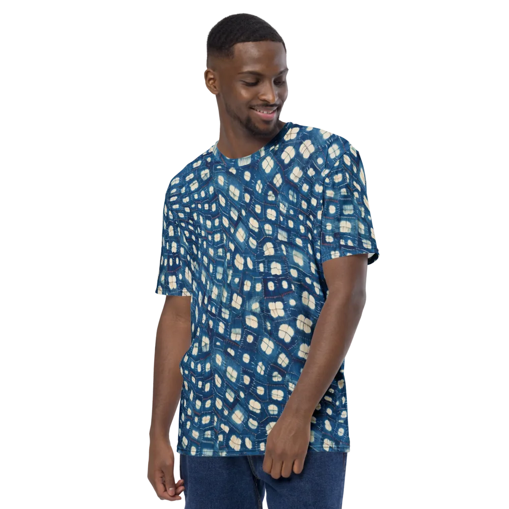 Shibori Meadow on Men's Crew Neck T-Shirt — Left