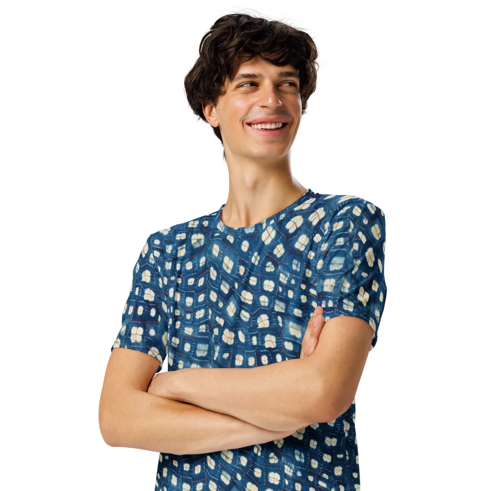 Shibori Meadow on Men's Crew Neck T-Shirt — Left Front