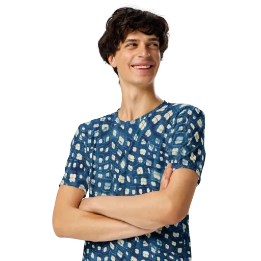 Shibori Meadow on a Men's Crew Neck T-Shirt