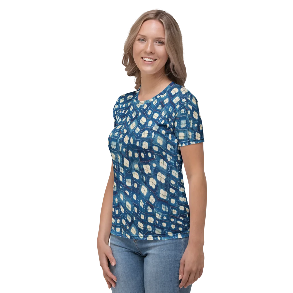 Shibori Meadow on Women's Crew Neck T-Shirt — Left