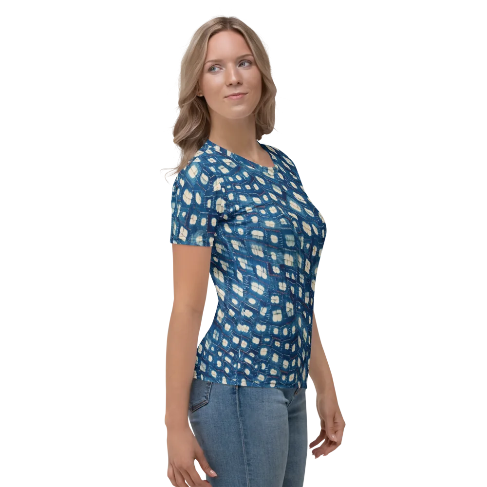 Shibori Meadow on Women's Crew Neck T-Shirt — Right