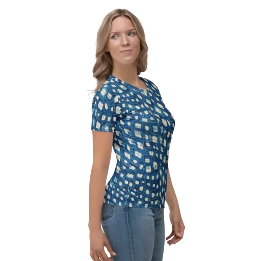 Shibori Meadow on a Women's Crew Neck T-Shirt