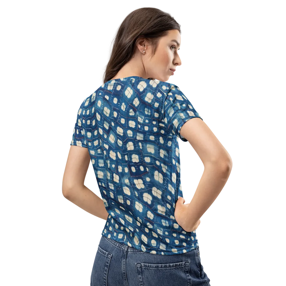 Shibori Meadow on Women's Crew Neck T-Shirt — Back