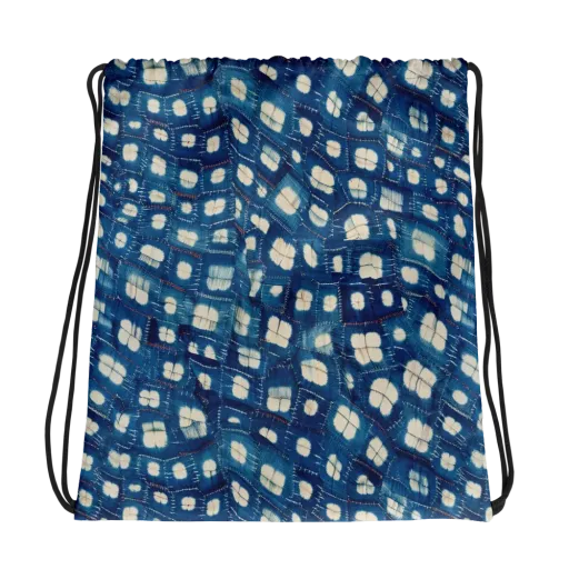 Shibori Meadow on a Drawstring Bag