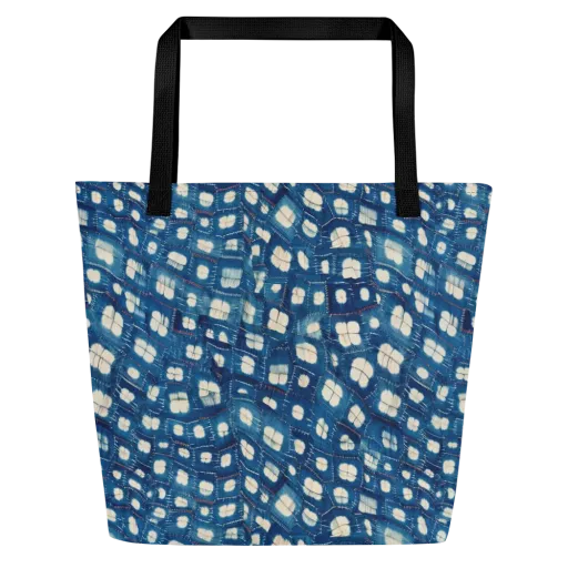 Shibori Meadow on a Large Tote Bag W/ Pocket
